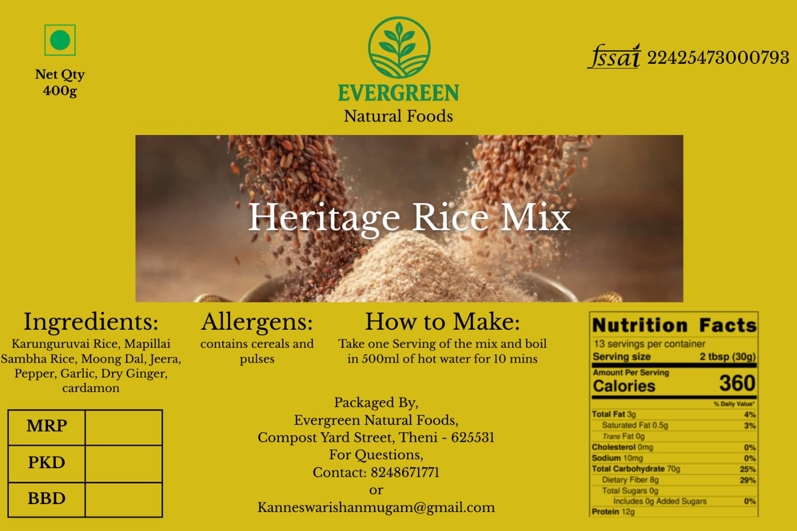 Evergreen Heritage Rice Mix | Mapillai Sambha and Karnguruvai Rice - Image 2